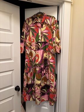 Anthropologie | Maeve Multicolor Floral-Print Bettina Tiered Maxi Dress